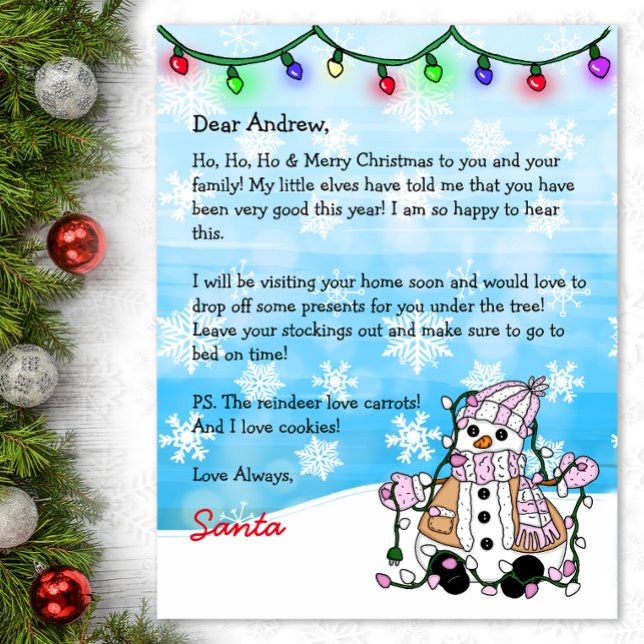 Personalised Letter from Santa + Colouring Page  (Creator Uploaded)