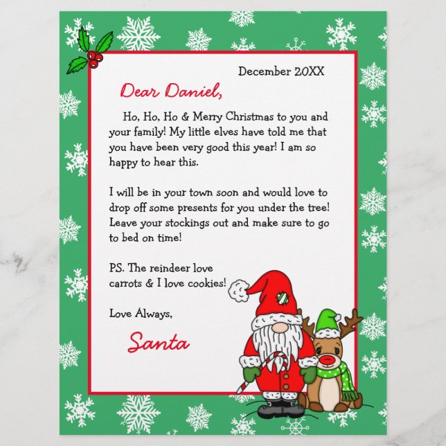 Personalised Letter from Santa for Children (Front)