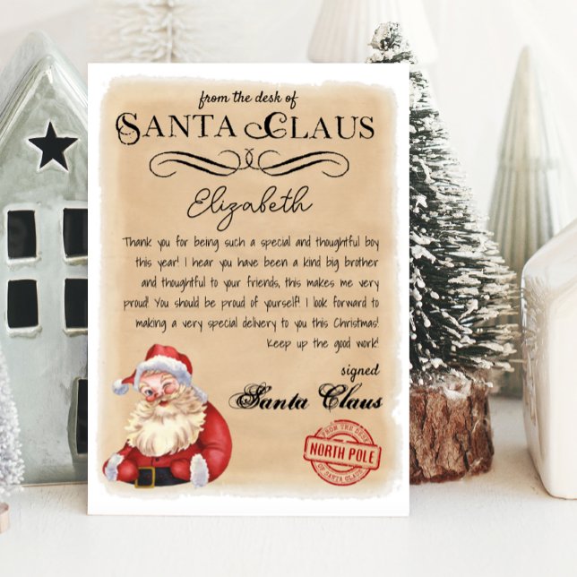Personalised Letter from Santa Printable Invitation (letter from santa, personalized letter from santa)
