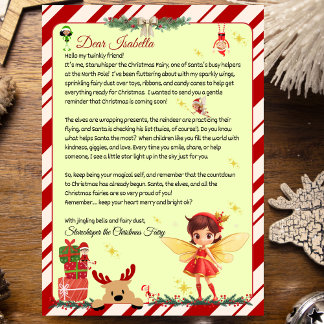 Personalised Letter from Santa's Fairy Helper Invitation
