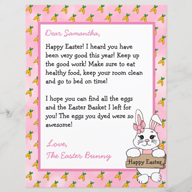 Personalised Letter from the Easter Bunny (Front)