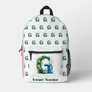 Personalised Letter G Printed Backpack