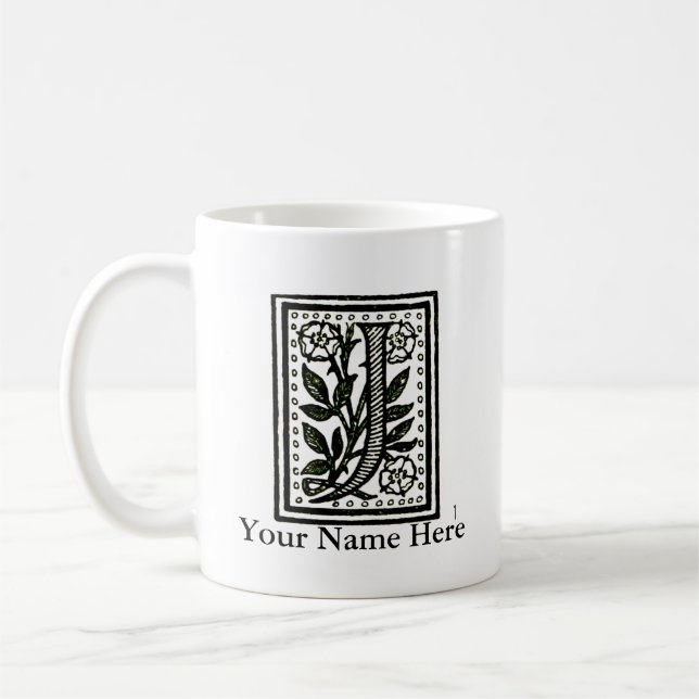 Personalised Letter J Monogram Mug (Left)