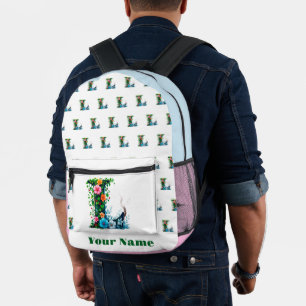 Personalised Letter L Printed Backpack