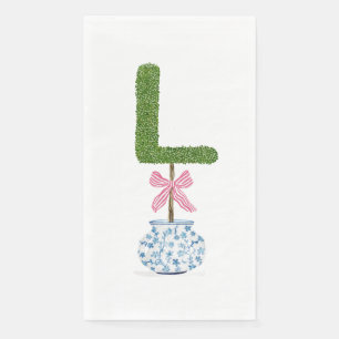 Personalised Letter L Topiary Monogram Napkin