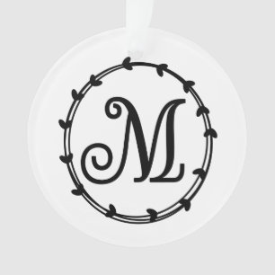 Personalised Letter M Christmas Ornament