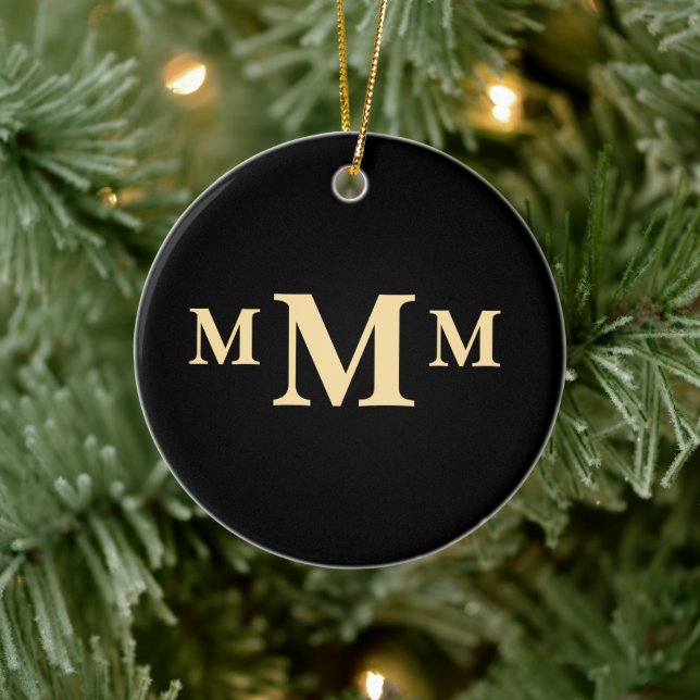 Personalised Letter "M" Monogram  Template Ceramic Tree Decoration (Tree)
