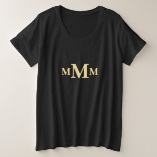 Personalised Letter "M" Monogram  Template Plus Size T-Shirt