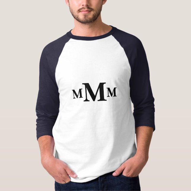 Personalised Letter "M" Monogram  Template T-Shirt (Front)