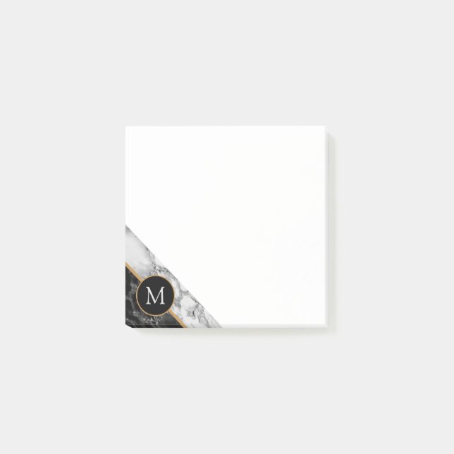 Personalised Letter Marble Design Post it Notes (Front)