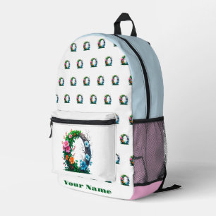 Personalised Letter O Printed Backpack