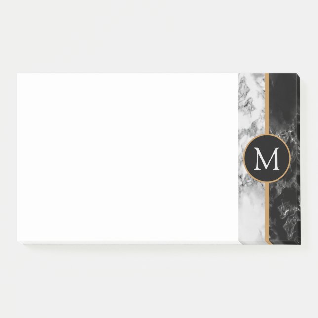 Personalised Letter Post it Notes Marble Design (Front)