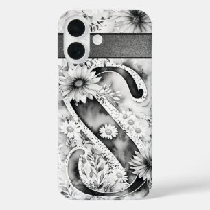 Personalised Letter S Elegant Floral Watercolor  iPhone 16 Case