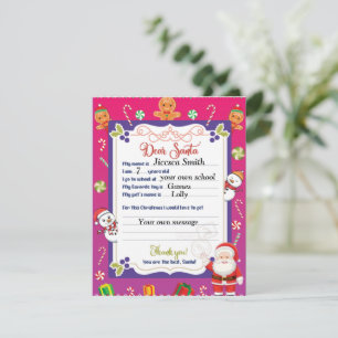 Personalised Letter Sent To Santa Claus Holiday Card