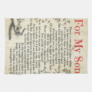 Personalised Letter To For My Son, Son Birthday Tea Towel