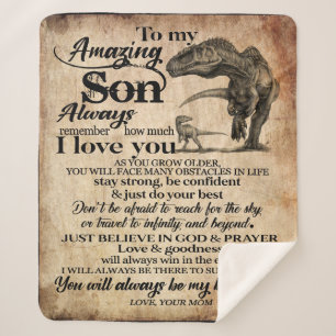 Personalised Letter To My Amazing Son Sherpa Blanket