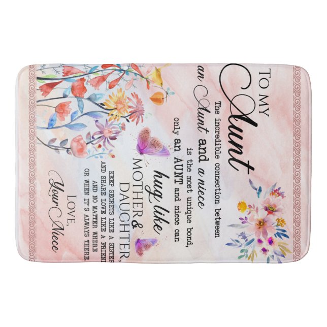 Personalised Letter To My Aunt Bath Mat (Front)