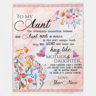 Personalised Letter To My Aunt Fleece Blanket
