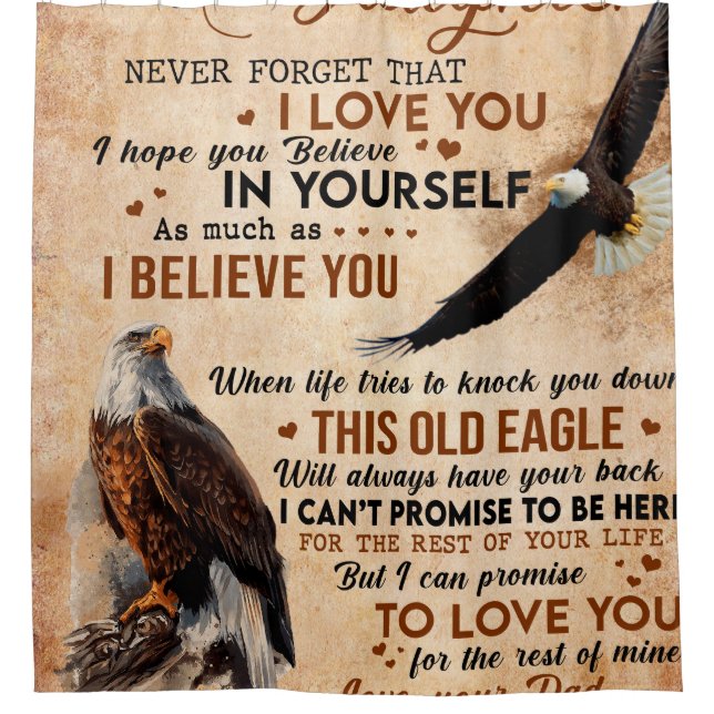 Personalised Letter To My Daughter From Dad Shower Curtain (Front)