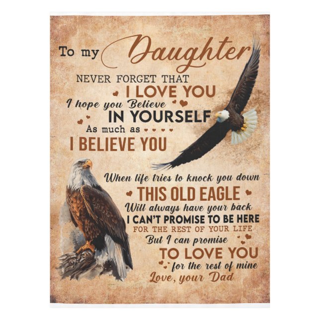 Personalised Letter To My Daughter From Dad Tablecloth (Front)