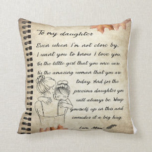Personalised Letter To My Daughter From Mum Cushion