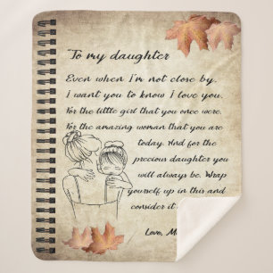 Personalised Letter To My Daughter From Mum, Sherpa Blanket