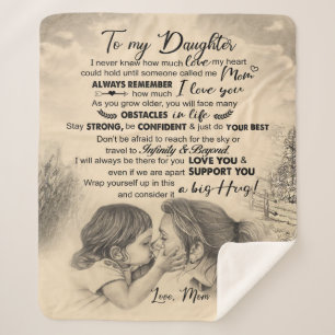 Personalised Letter To My Daughter From Mum Sherpa Blanket