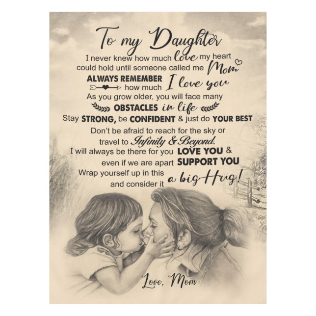 Personalised Letter To My Daughter From Mum Tablecloth (Front)