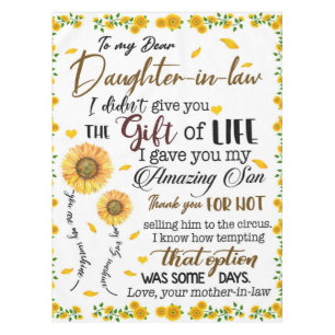 Personalised Letter To My Daughter In Law Tablecloth