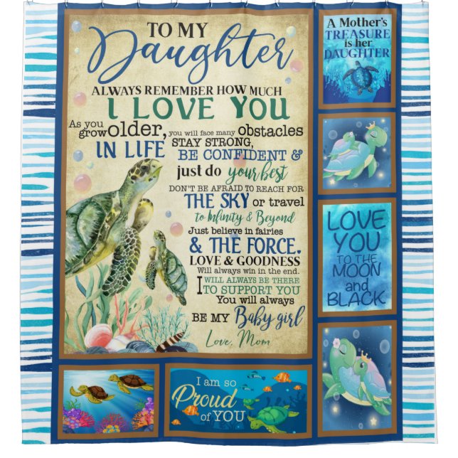 Personalised Letter To My Daughter Love From Mum Shower Curtain (Front)
