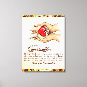Personalised Letter To My Granddaughter, Canvas Print