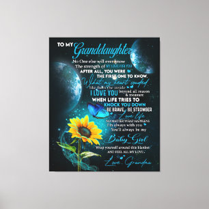 Personalised Letter To My Granddaughter Canvas Print