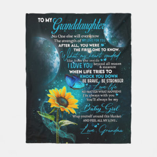 Personalised Letter To My Granddaughter Fleece Blanket