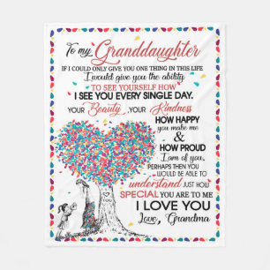 Personalised Letter To My Granddaughter Fleece Blanket