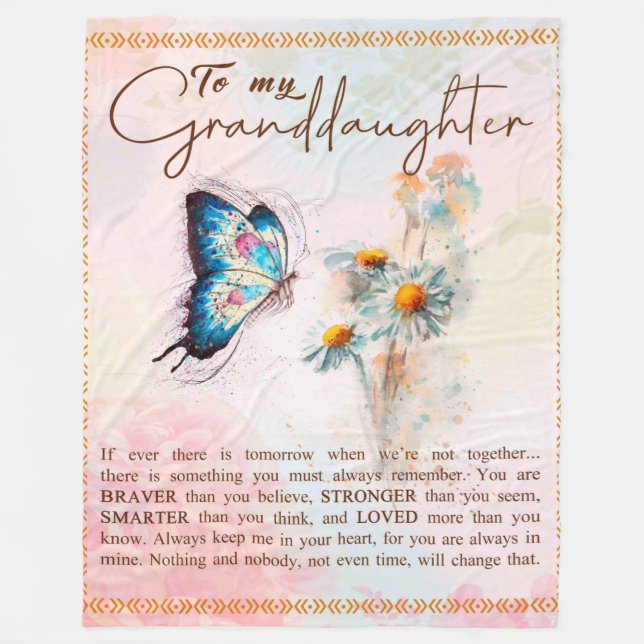 Personalised Letter To My Granddaughter Fleece Blanket (Front)