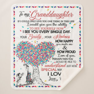 Personalised Letter To My Granddaughter From Gran Sherpa Blanket