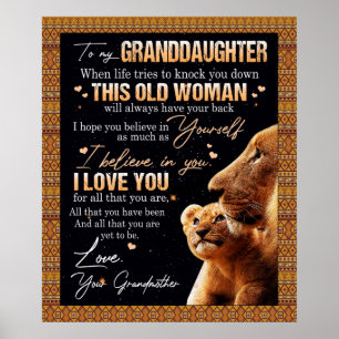 Personalised Letter To My Granddaughter From Grand Poster
