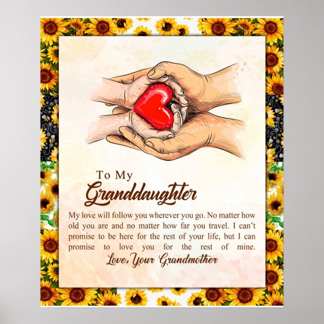 Personalised Letter To My Granddaughter, Poster (Front)