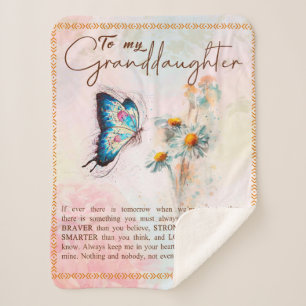 Personalised Letter To My Granddaughter Sherpa Blanket