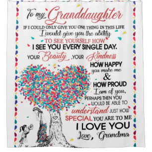 Personalised Letter To My Granddaughter Shower Curtain