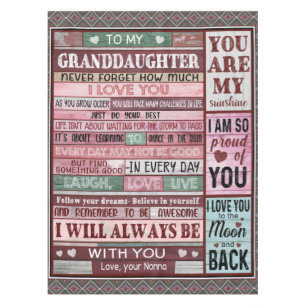 Personalised Letter To My Granddaughter Tablecloth