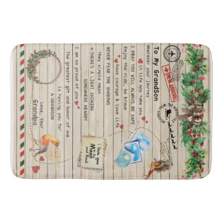 Personalised Letter To My Grandson From Grandpa Bath Mat