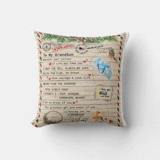 Personalised Letter To My Grandson From Grandpa Cushion