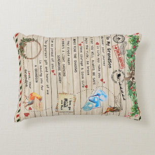 Personalised Letter To My Grandson From Grandpa, Decorative Cushion