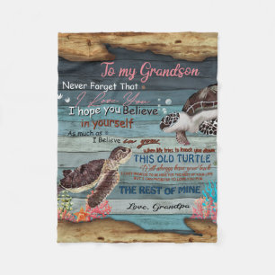Personalised Letter To My Grandson From Grandpa, G Fleece Blanket
