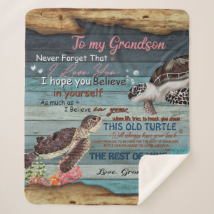 Personalised Letter To My Grandson From Grandpa Sherpa Blanket