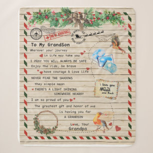 Personalised Letter To My Grandson From Grandpa Sherpa Blanket