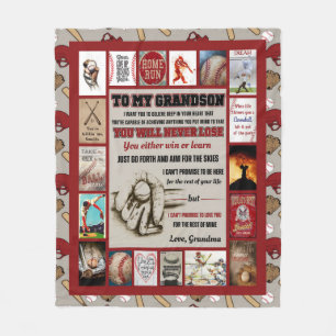 Personalised Letter To My Grandson, Love Grandma Fleece Blanket