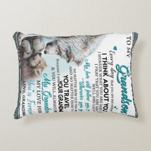 Personalised Letter To My Grandson, Love Grandson Decorative Cushion