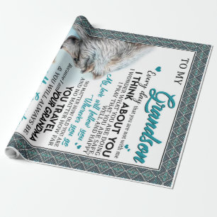 Personalised Letter To My Grandson, Love Grandson Wrapping Paper